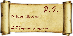 Pulger Ibolya névjegykártya